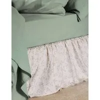 Pure Cotton Floral Valance Sheet - Natural Mix alternate view