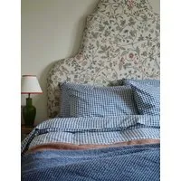 Pure Cotton Small Gingham Check Fitted Sheet - Blue Mix alternate view