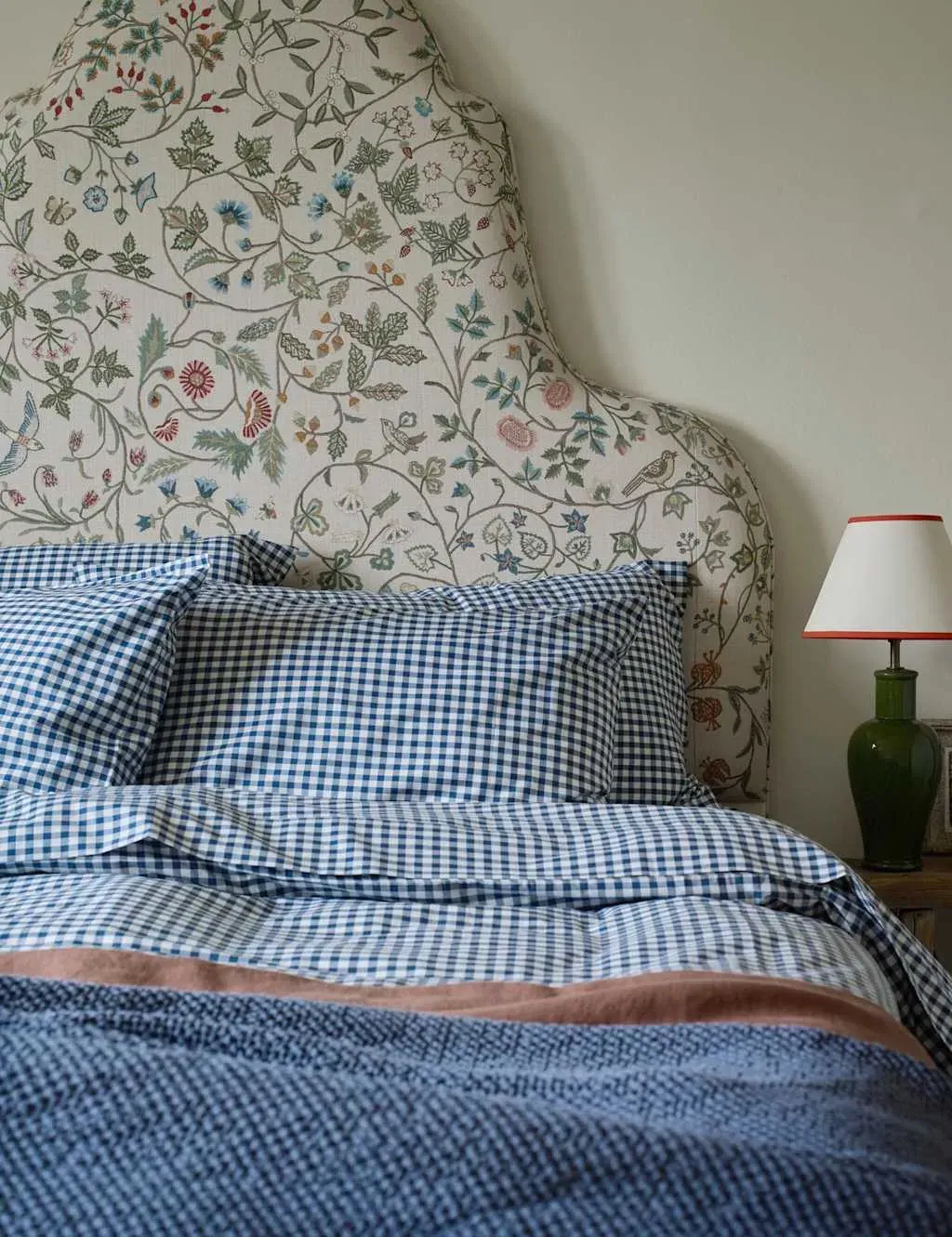 Pure Cotton Small Gingham Check Fitted Sheet - Blue Mix product