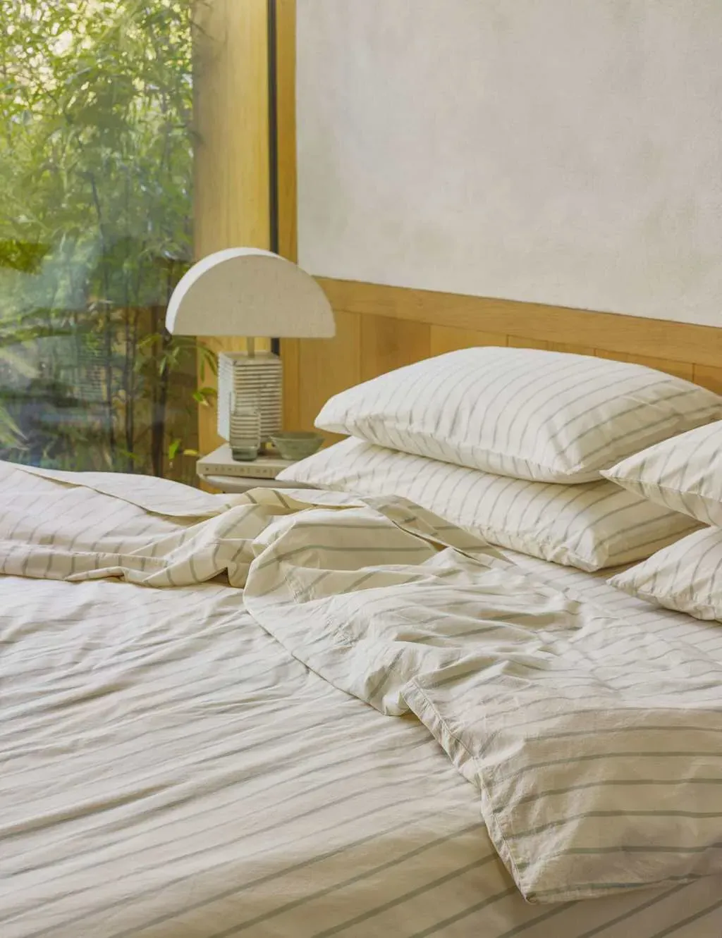 Pure Cotton Striped Duvet Cover - Green Mix product