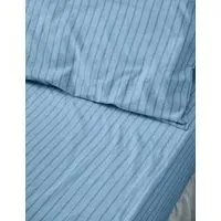 Pure Cotton Striped Fitted Sheet - Blue Mix alternate view
