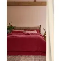 Pure Linen Duvet Cover - Red alternate view