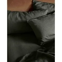 Pure Linen Fitted Sheet - Dark Green alternate view