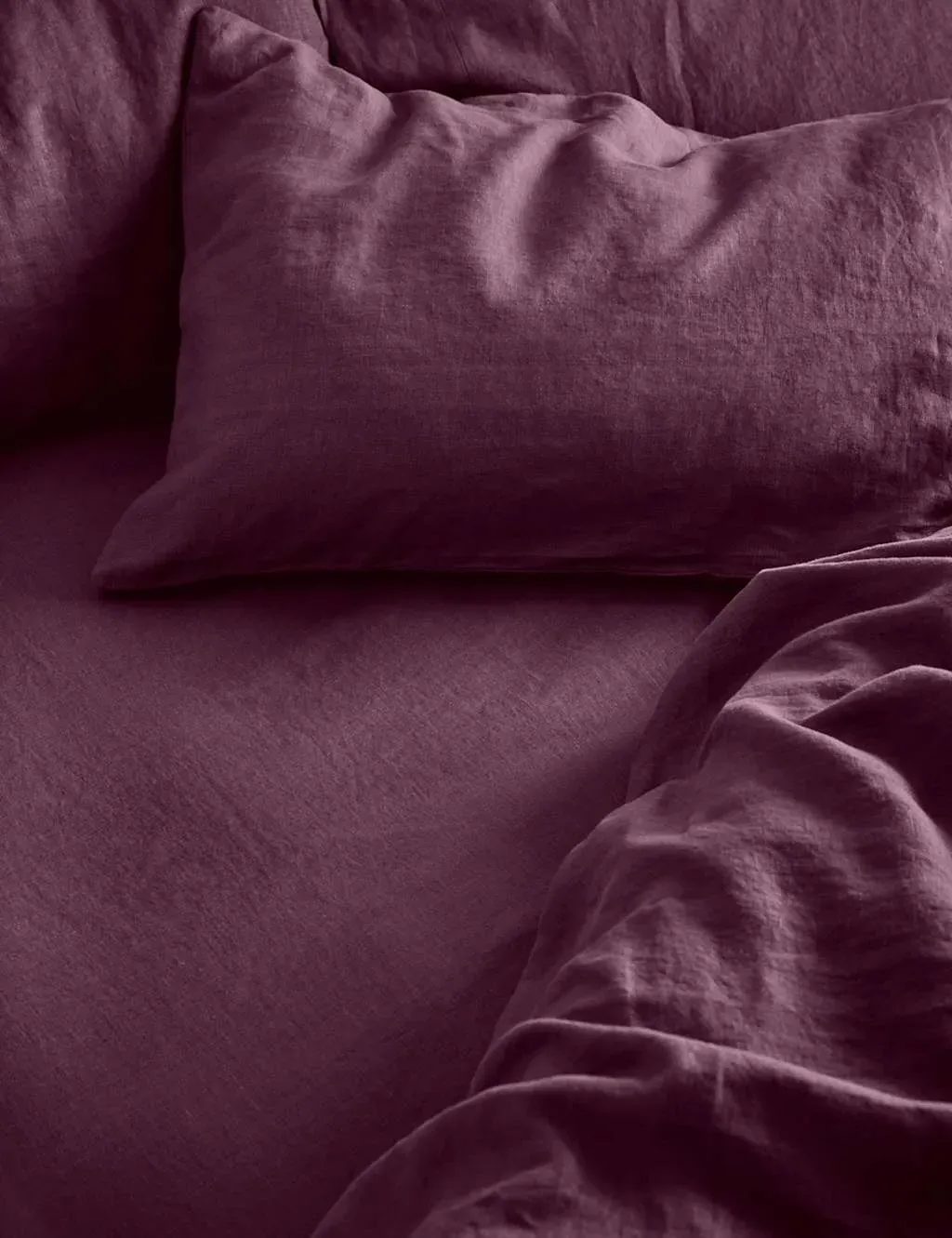 Pure Linen Fitted Sheet - Purple product