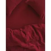 Pure Linen Fitted Sheet - Red alternate view