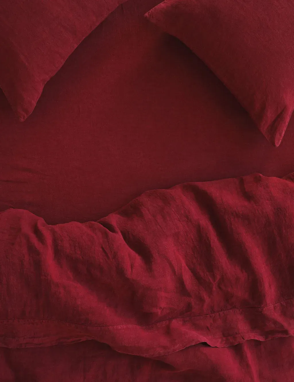 Pure Linen Fitted Sheet - Red product