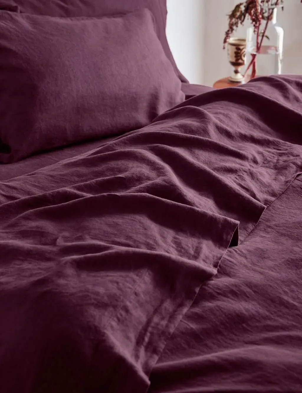 Pure Linen Flat Sheet - Purple product