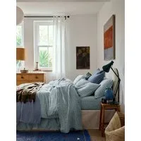 Pure Linen Gingham Duvet Cover - Blue Mix alternate view