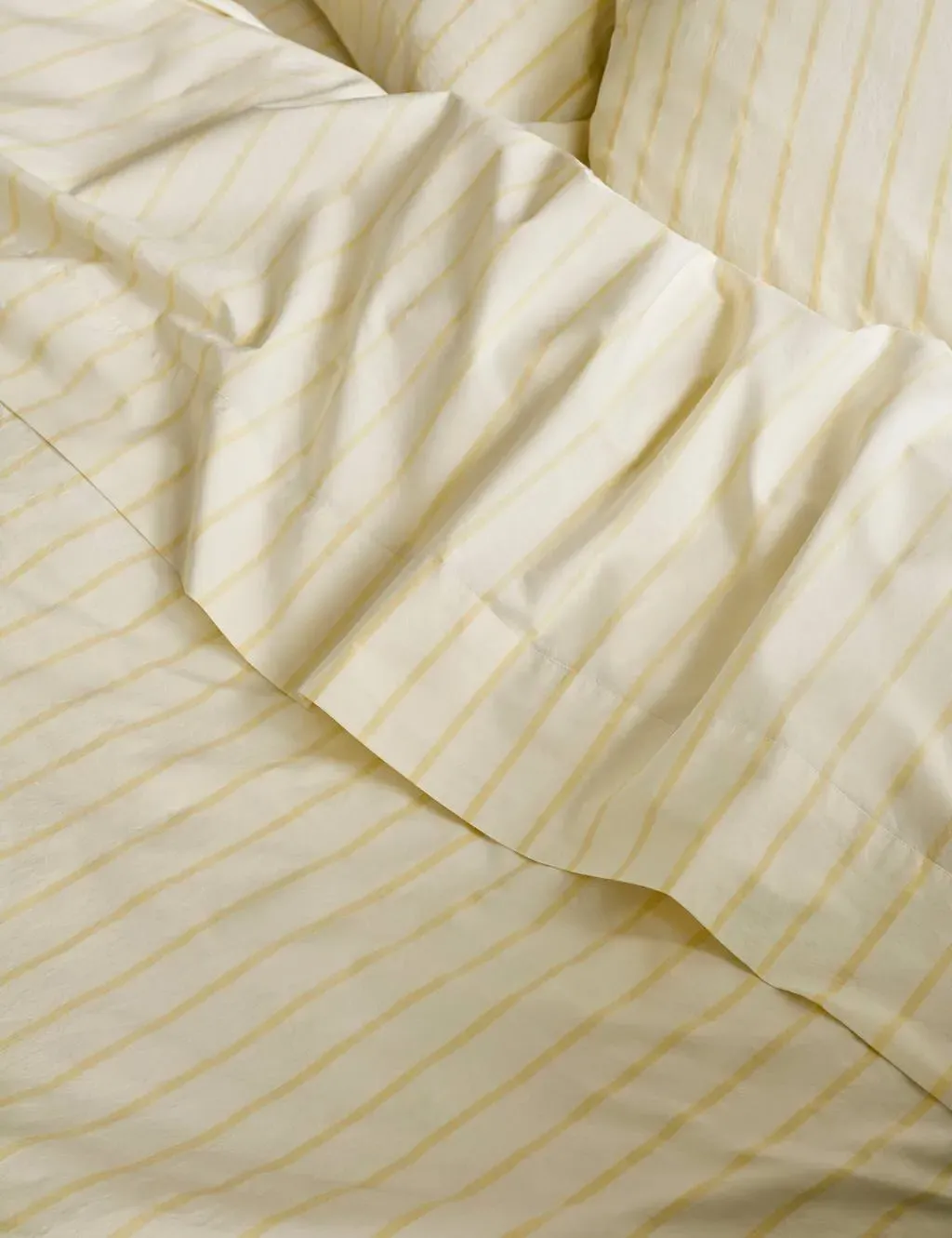 Slumber Stripe Flat Sheet - Yellow Mix, Washed Cotton product