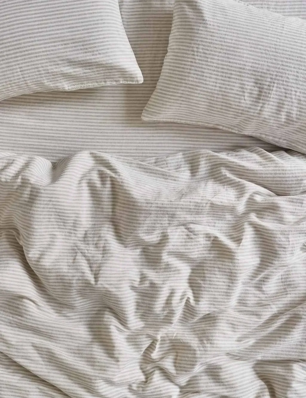 Striped Duvet Cover - Oatmeal Mix, Stonewashed Linen product