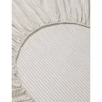 Striped Fitted Sheet - Oatmeal Mix, Linen alternate view