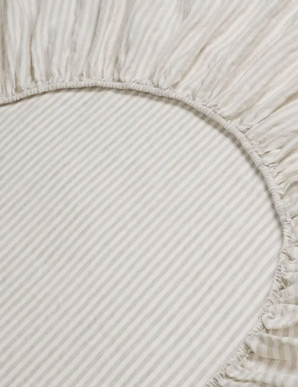 Striped Fitted Sheet - Oatmeal Mix, Linen product