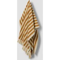 Striped Fringed Towel - Yellow Mix, Pure Cotton alternate view