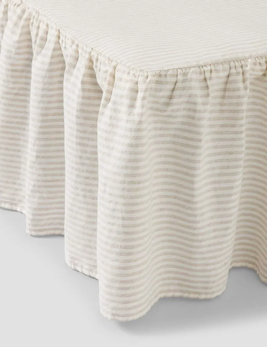Striped Valance Sheet - Oatmeal Mix, Pure Linen product