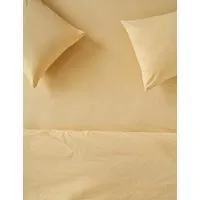 Washed Cotton 220 Thread Count Fitted Sheet - Yellow alternate view
