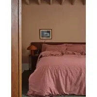 Washed Cotton Gingham Duvet Cover - Pink Mix alternate view