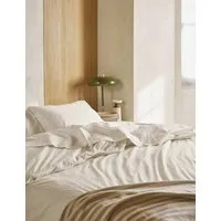 Washed Cotton Percale Duvet Cover - Cream alternate view