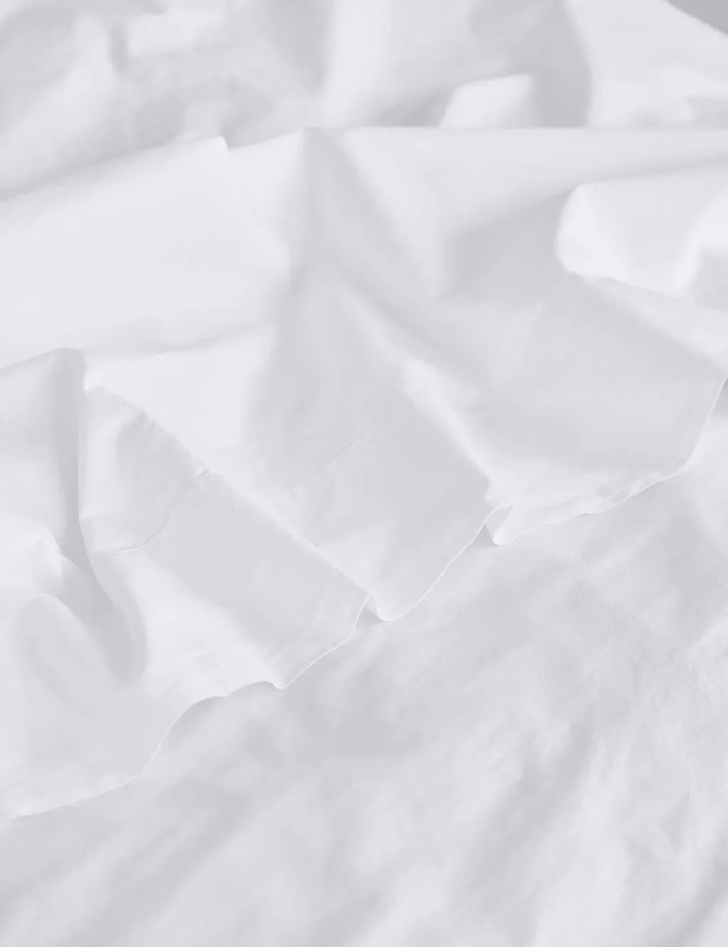 Washed Cotton Percale Flat Sheet - White product
