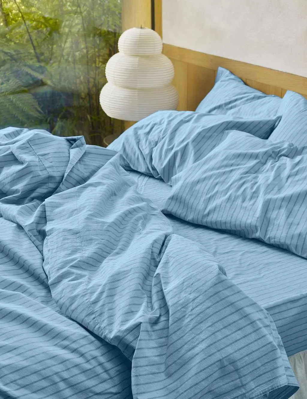 Washed Cotton Striped Duvet Cover - Blue Mix product
