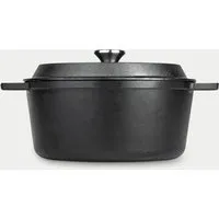 Nadiya 26cm Cast Iron Casserole Dish with Lid - Black alternate view