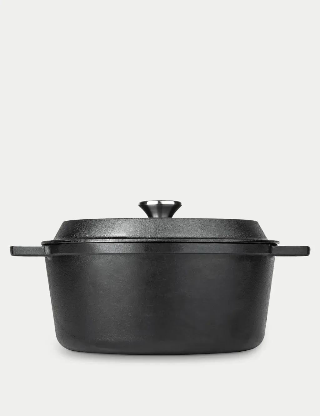 Nadiya 26cm Cast Iron Casserole Dish with Lid - Black product