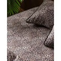 Leopard Love Fitted Sheet - Brown, Cotton Sateen alternate view