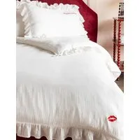 Love Note Frill Trim Bedding Set - White, Cotton alternate view