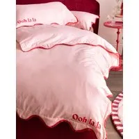 Ooh La La Frill Trim Duvet Set - Pink Mix, Pure Cotton alternate view
