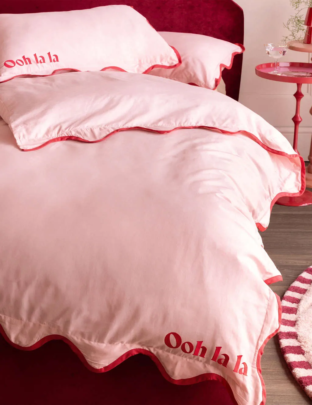 Ooh La La Frill Trim Duvet Set - Pink Mix, Pure Cotton product