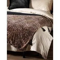 Velvet Leopard Tasselled Throw - Black Mix alternate view