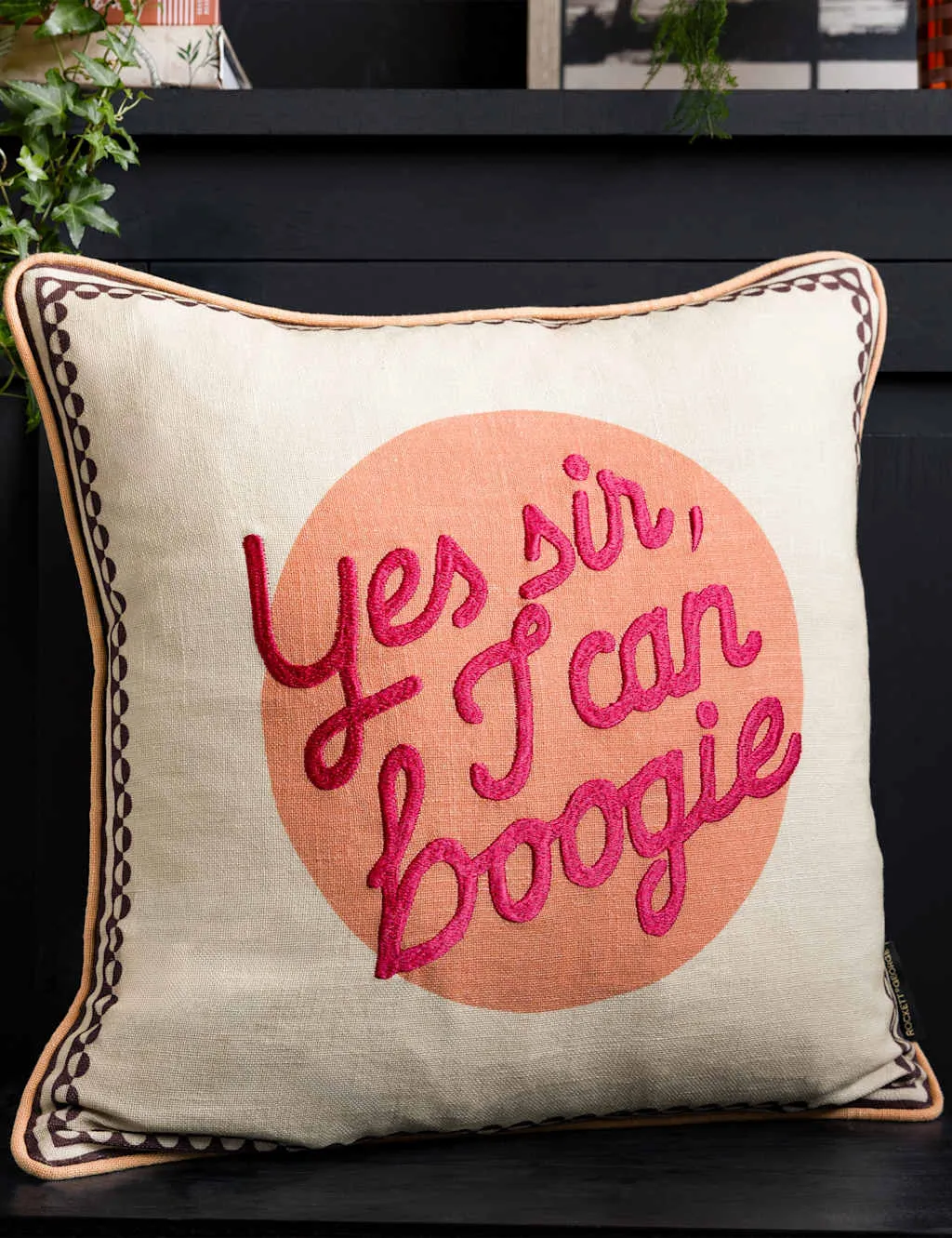 Yes Sir Piped Cushion - Orange Mix, Cotton product
