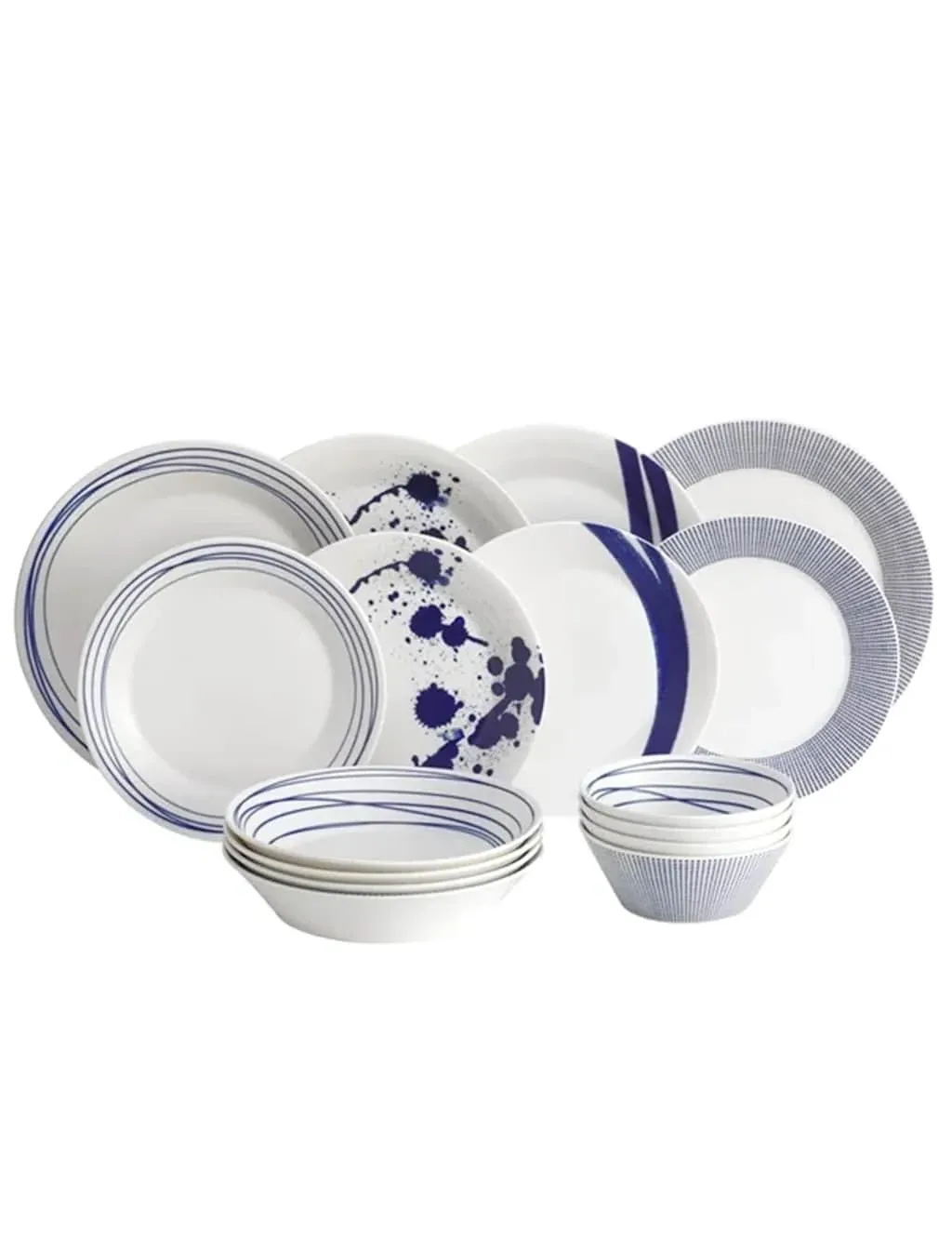 Pacific 16-Piece Dinner Set - Blue Mix, Porcelain product