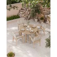Roma 4-Seater Dining Set - Natural Mix, Acacia Wood alternate view