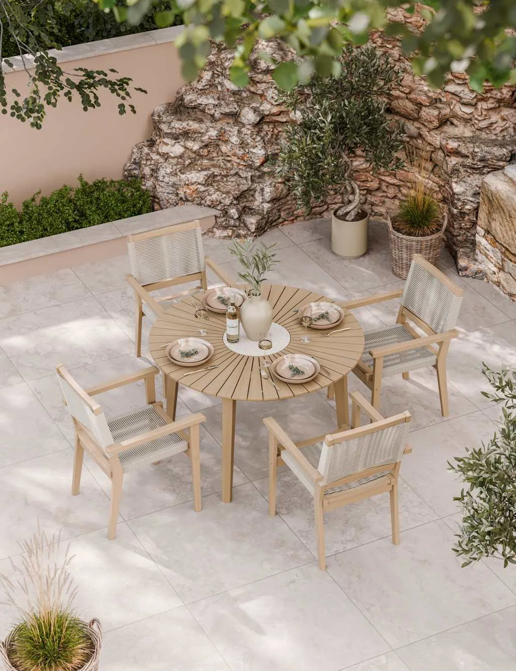 Roma 4-Seater Dining Set - Natural Mix, Acacia Wood product
