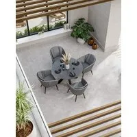 Aspen 4-Seater Garden Table and Chairs Set - Grey Mix alternate view