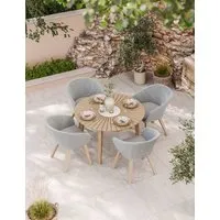 Roma 4-Seater Garden Table and Chairs Set - Grey Mix alternate view
