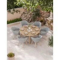 Roma 6-Seater Round Dining Set - Grey Mix alternate view