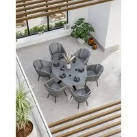 Aspen 6-Seater Garden Table and Chairs Set - Grey Mix alternate view