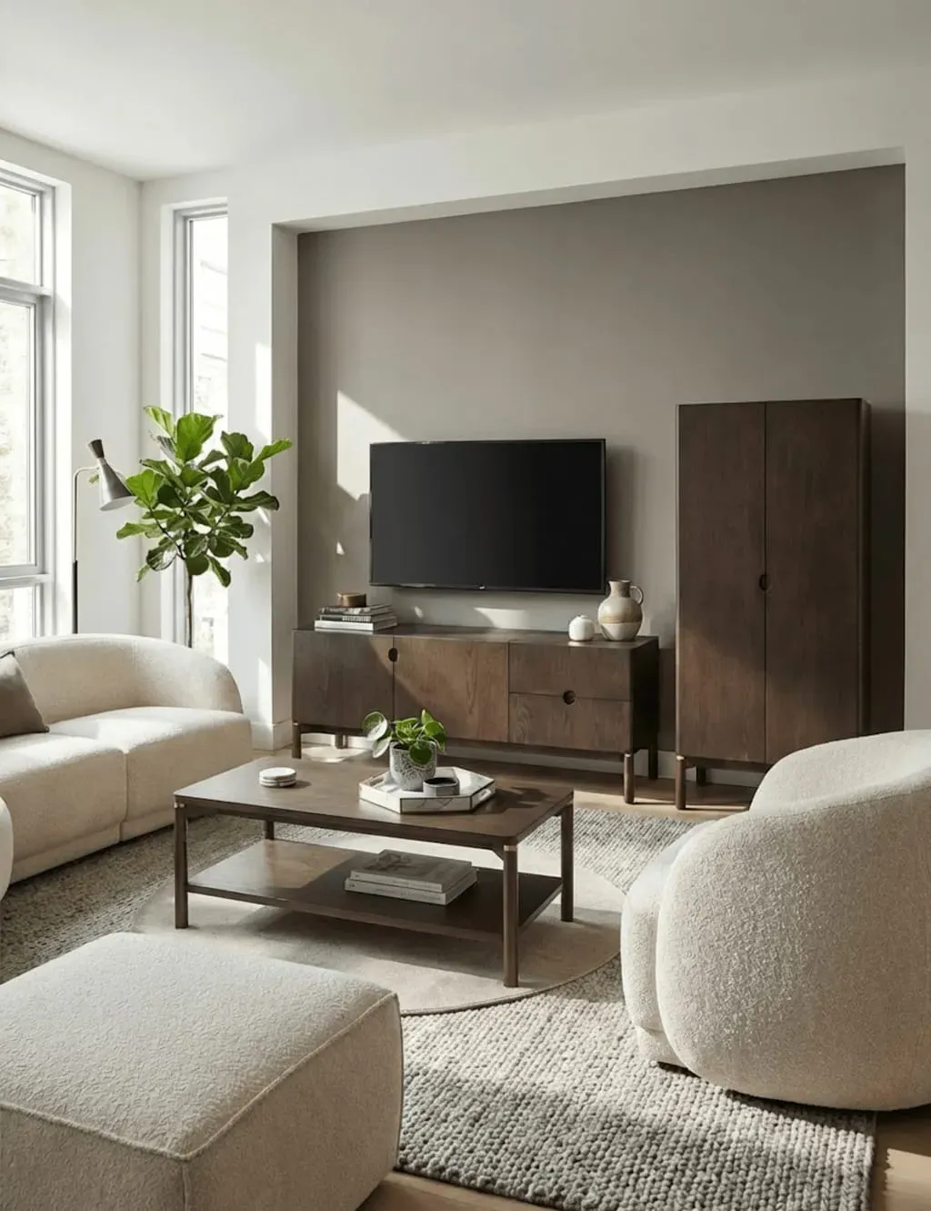 Arka Coffee Table with Shelf - Natural, Dark Wood product