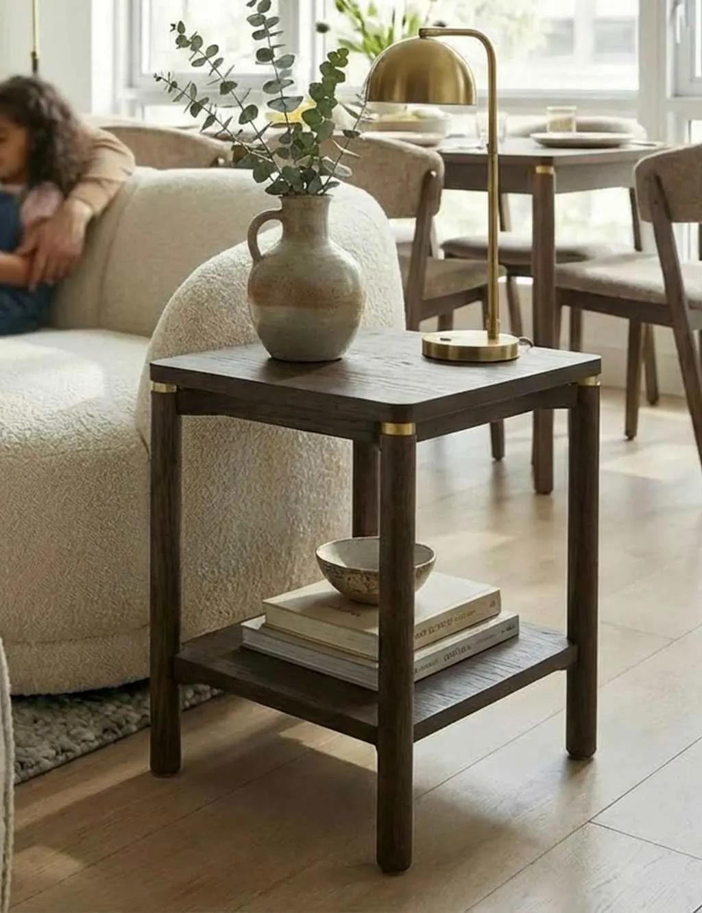 ARKA Side Table with Shelf - Natural, Oak Veneer product