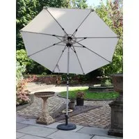 Crank and Tilt LED Strip Parasol - Ivory, Aluminium alternate view