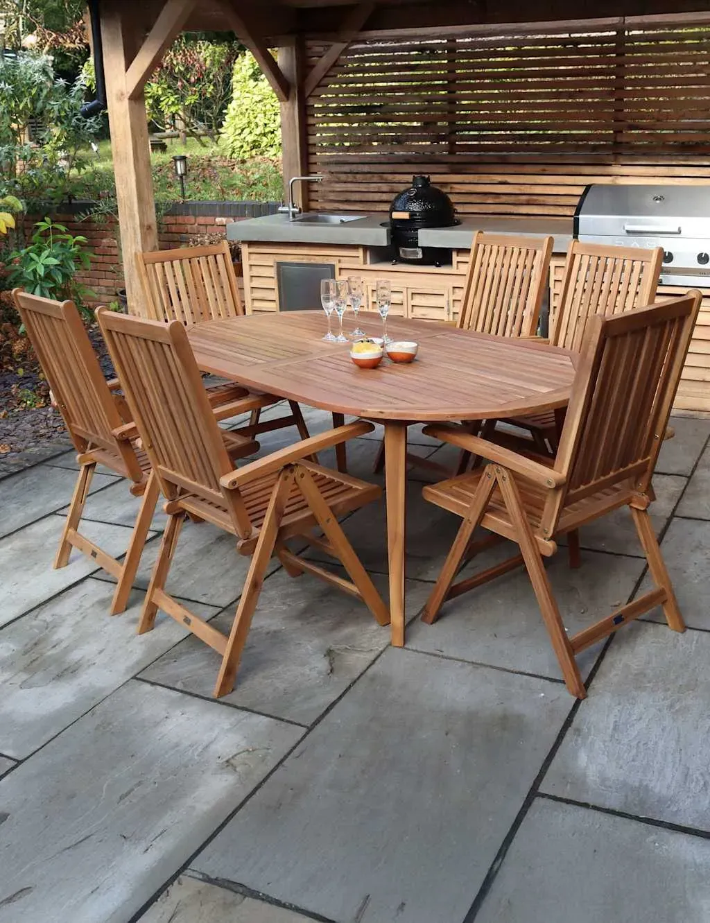 Ellipse Manhattan 6-Seater Dining Set - Natural, Acacia Wood product