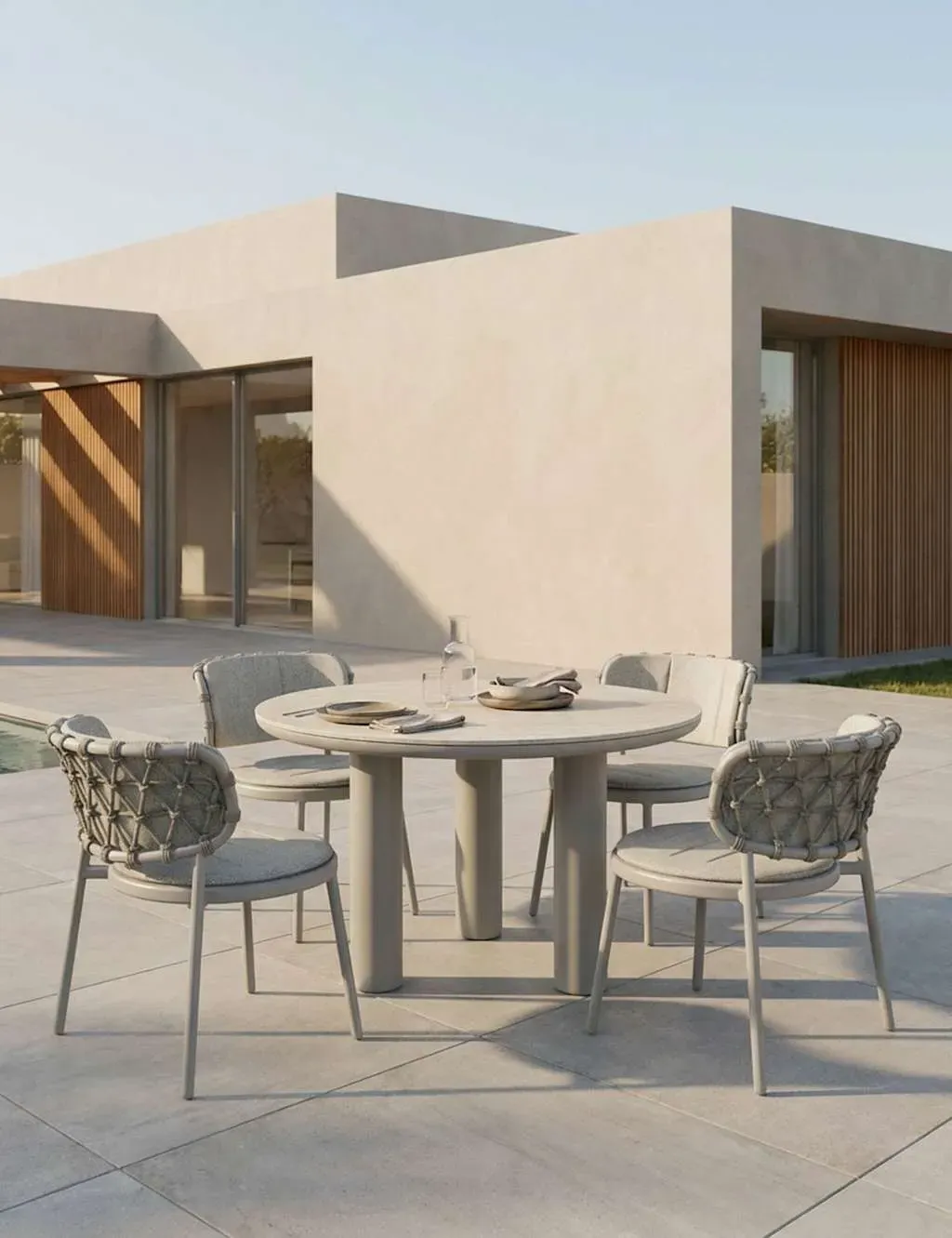 Koko 4-Seater Garden Dining Table and Chairs - Grey product