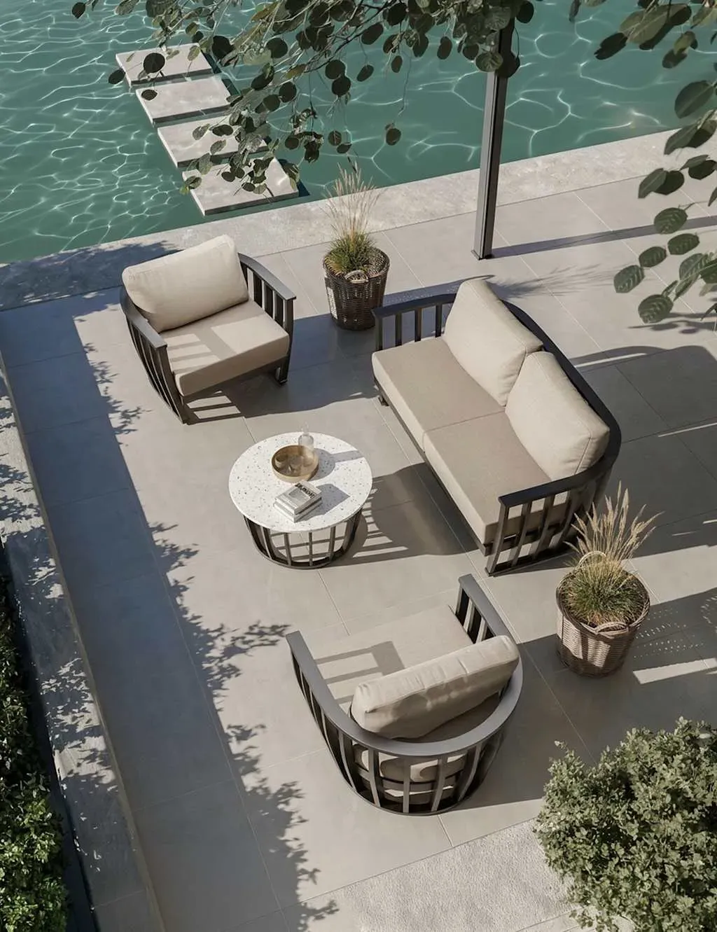 Lucca 5-Seater Garden Lounge Set - Black, Aluminium product