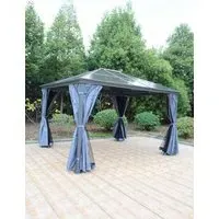 Lugano Rectangle Gazebo - Grey, Aluminium alternate view