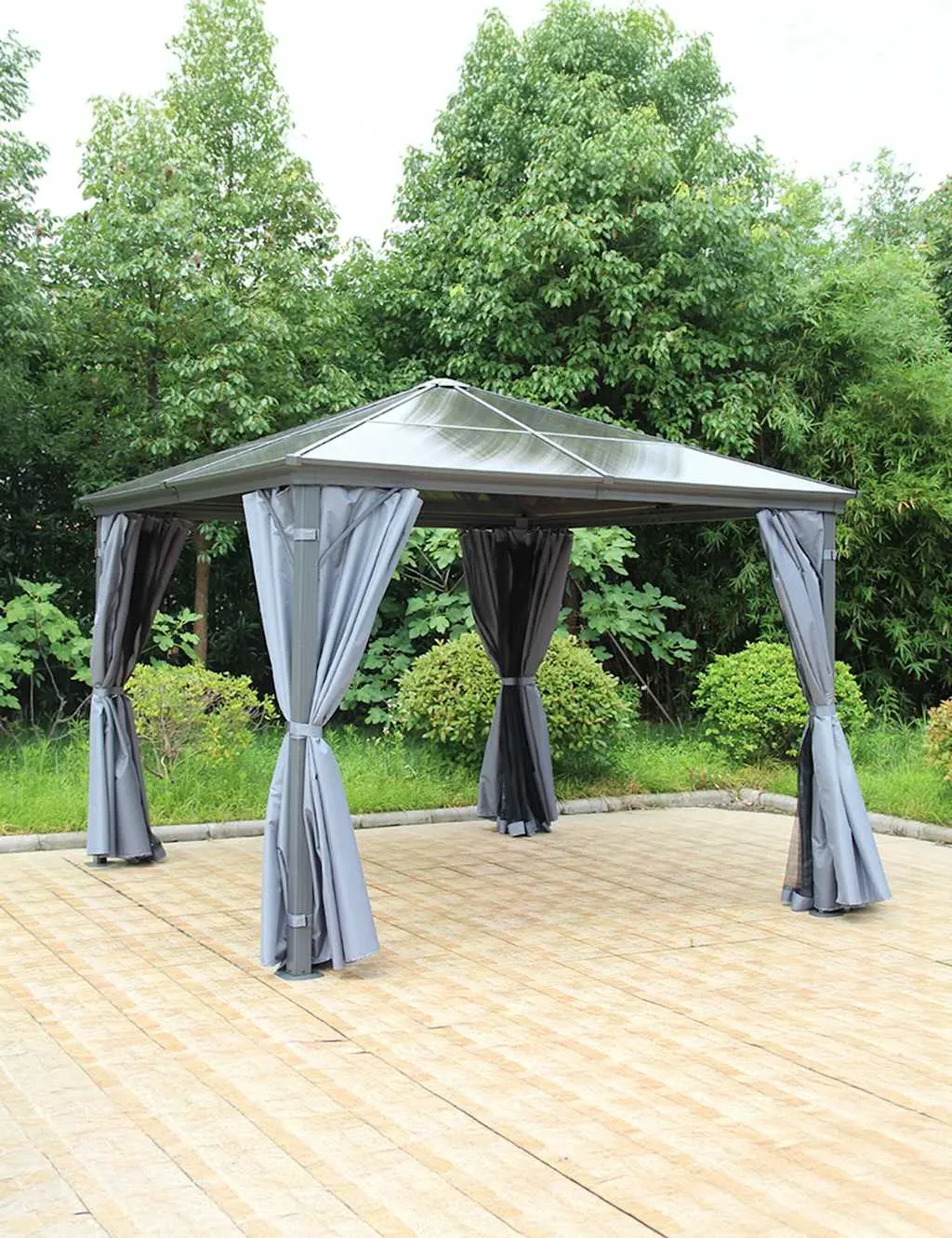 Lugano Square Gazebo - Grey, Metal product