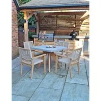 Luna 4-Seater Garden Dining Set - Natural alternate view