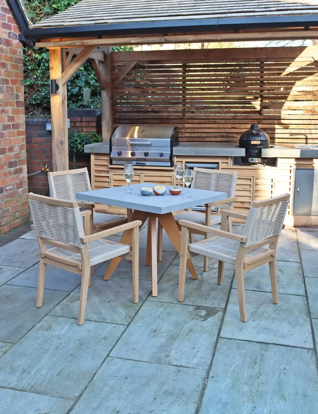 Luna 4-Seater Garden Dining Set - Natural product