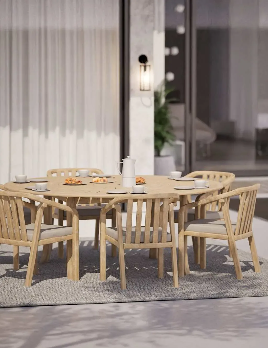 Maris 6-Seater Round Dining Set - Natural, Acacia Wood product