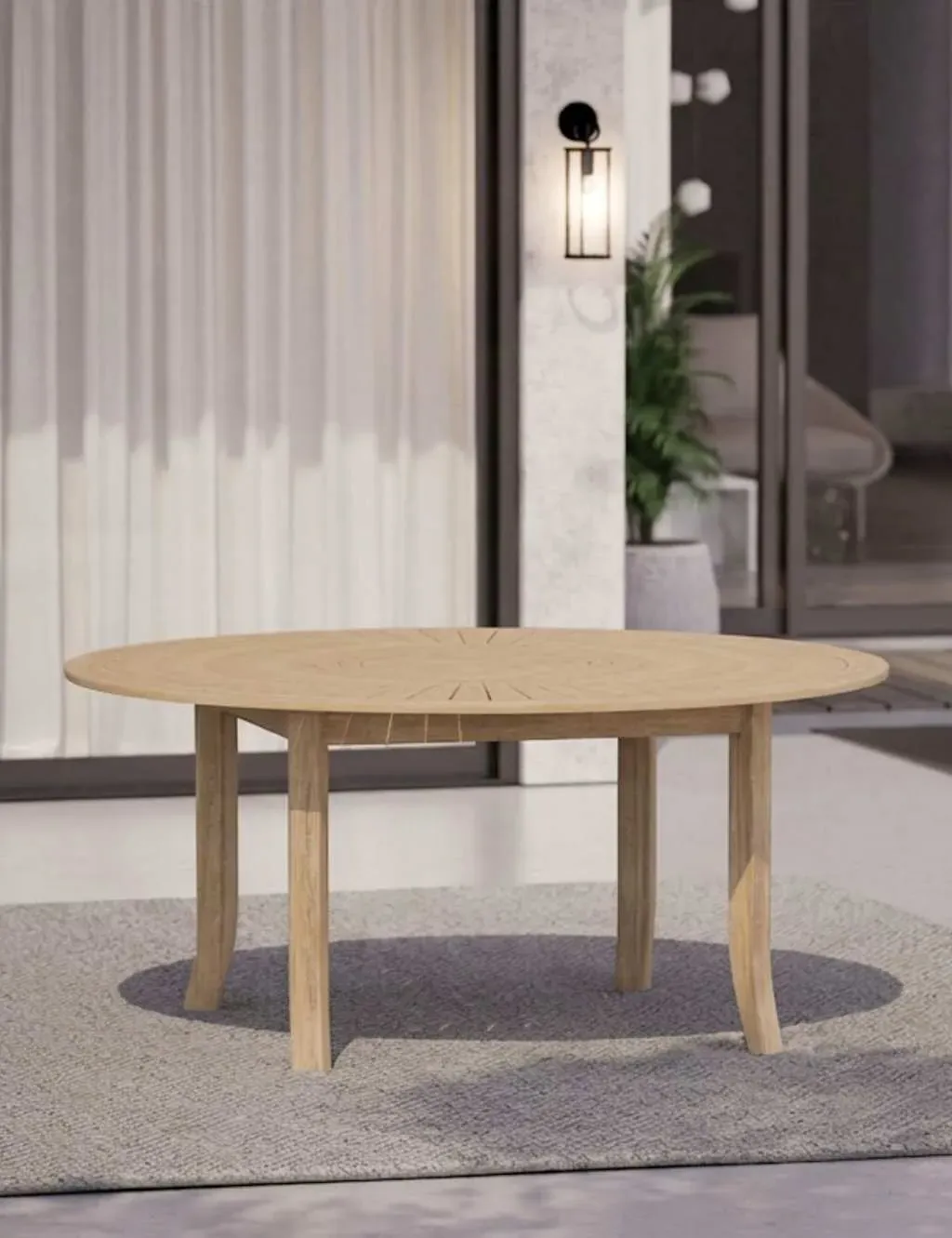 Maris Round 4-Seater Garden Dining Table - Natural, Acacia product